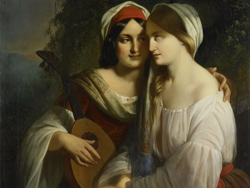 1819-Moritz Calisch - Due giovani donne in abiti italiani